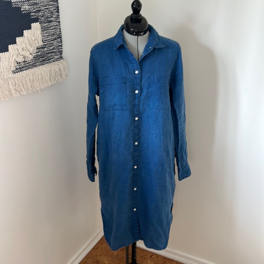 Everlane linen long sleeve dress